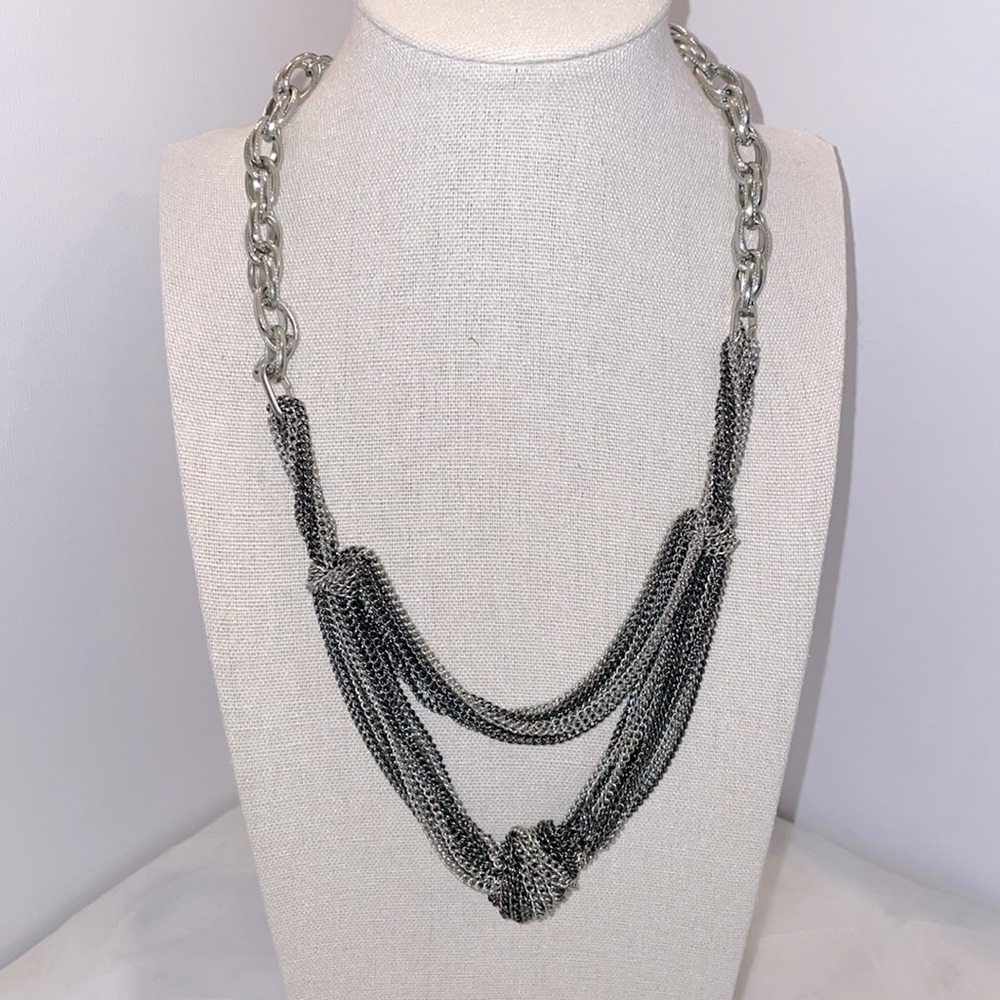 Silver and charcoal BCBGenertion necklace